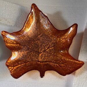 Maple Leaf Glass Art Decor. Bronze Leaf 🍁
